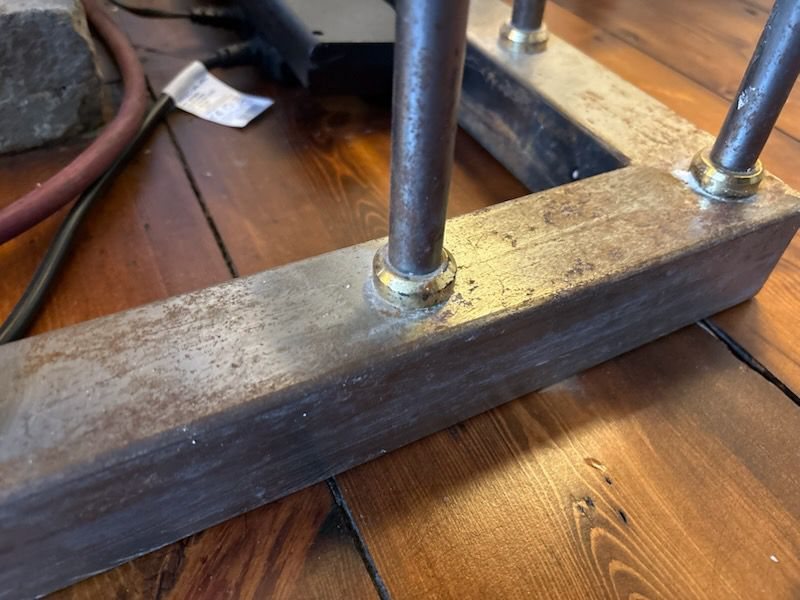 Surface rust on a base rail