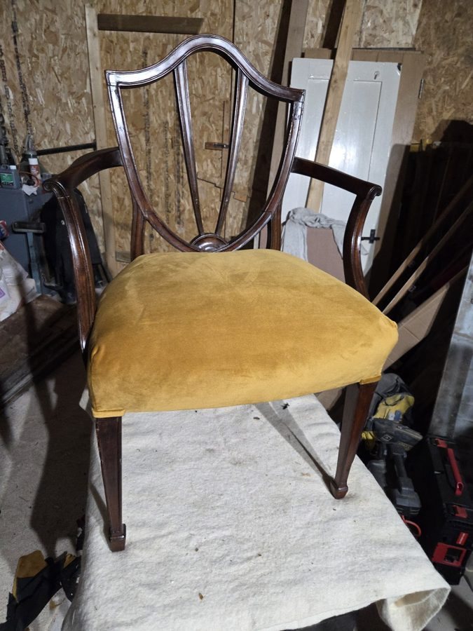 The finished chair from the front