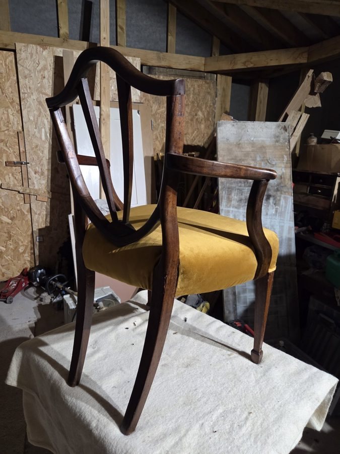 The finished chair from the side